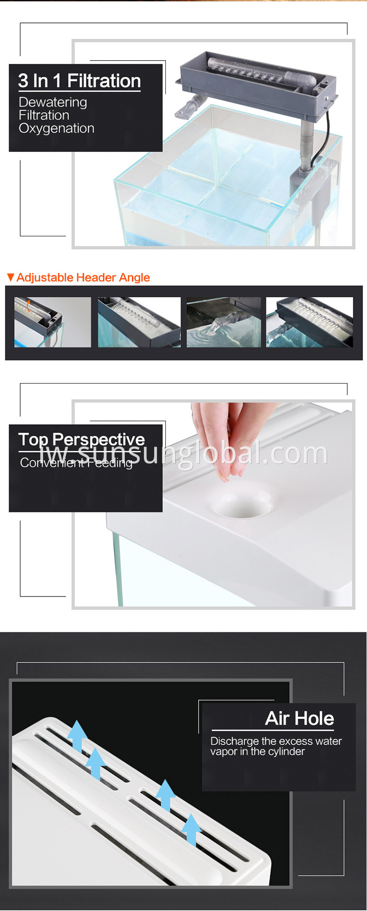 שולחן Sunsun פלסטיק אקווריום מיכל גידול דגי גידול